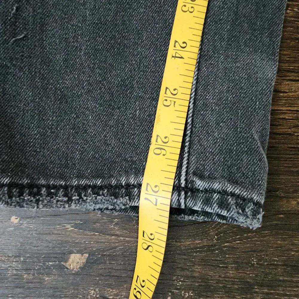 American Eagle Jeans Womens 00 Black Mom Relaxed Distressed 26x27‎